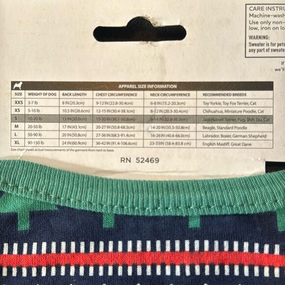 Vibrant Life Christmas Themed Pet Dog Cat Pajamas Size S NEW - Picture 6 of 7